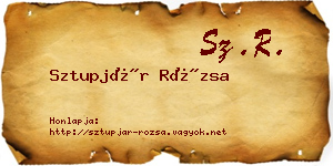 Sztupjár Rózsa névjegykártya